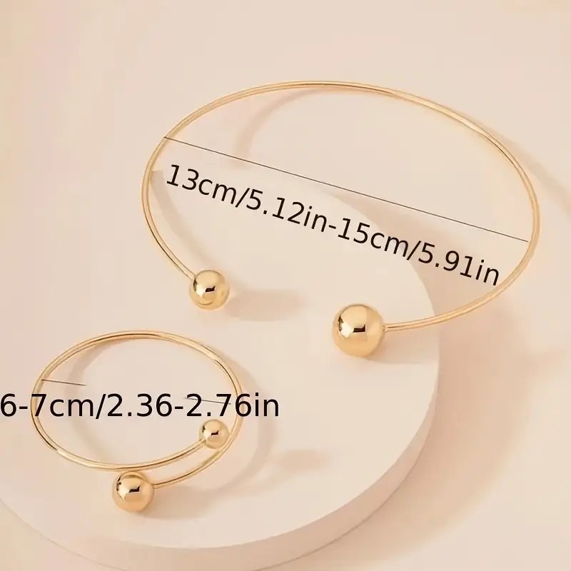 Gorgeous Golden Ball Bracelet Set -  A Touch Of Elegance