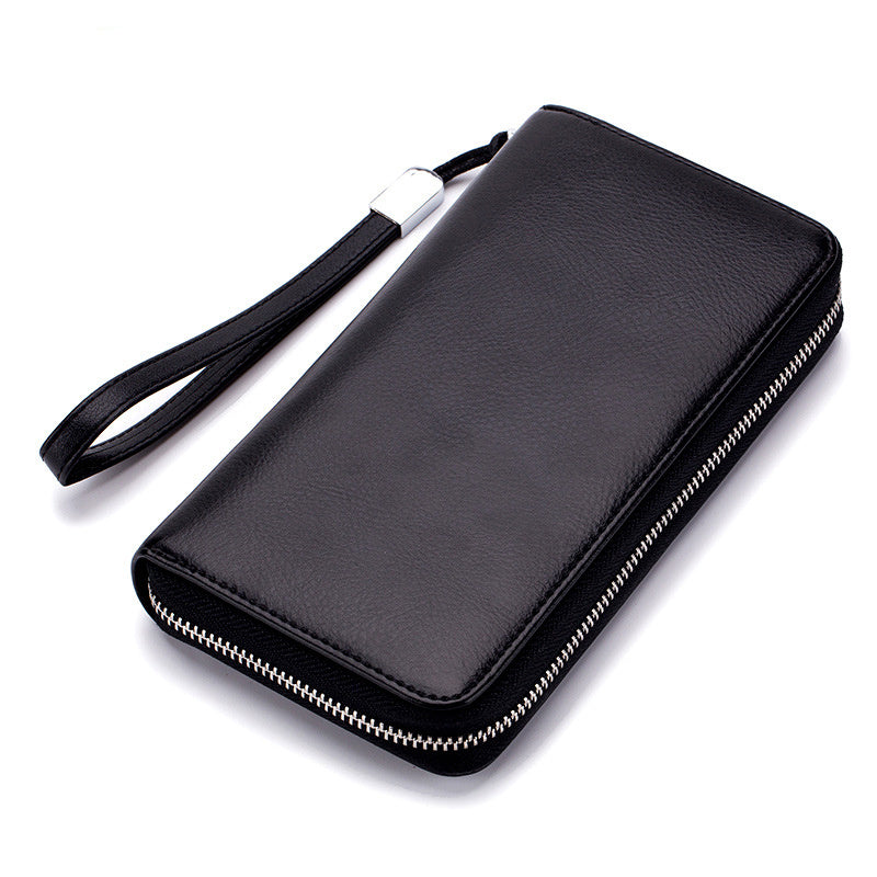 Leather Long Wallet Leather Wallet Men Clutch Bag Zipper Clutch Bag