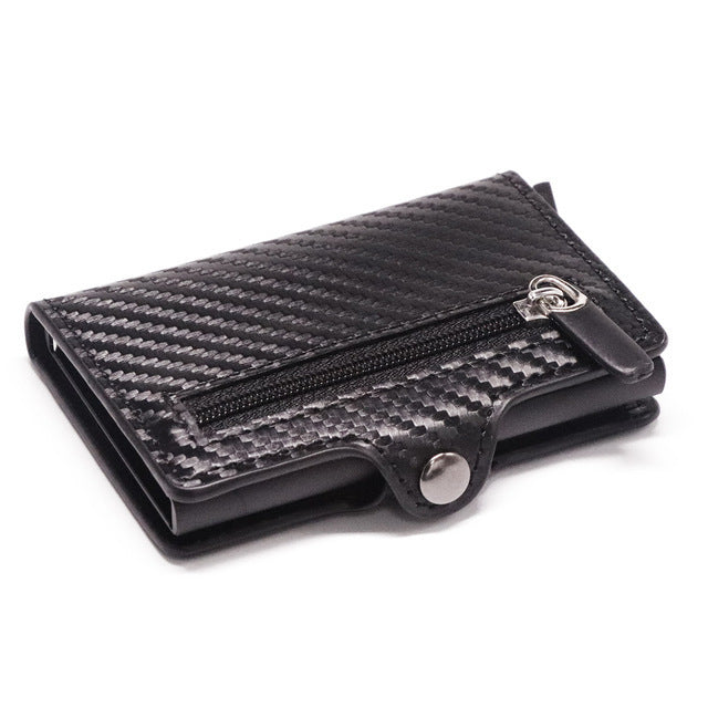 Ion Carbon Fiber Wallet Men Slim Wallet Anti-theft Card Case