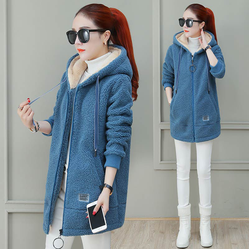 Autumn Winter Coat Cardigan Winter Faux Lamb Fur Coat