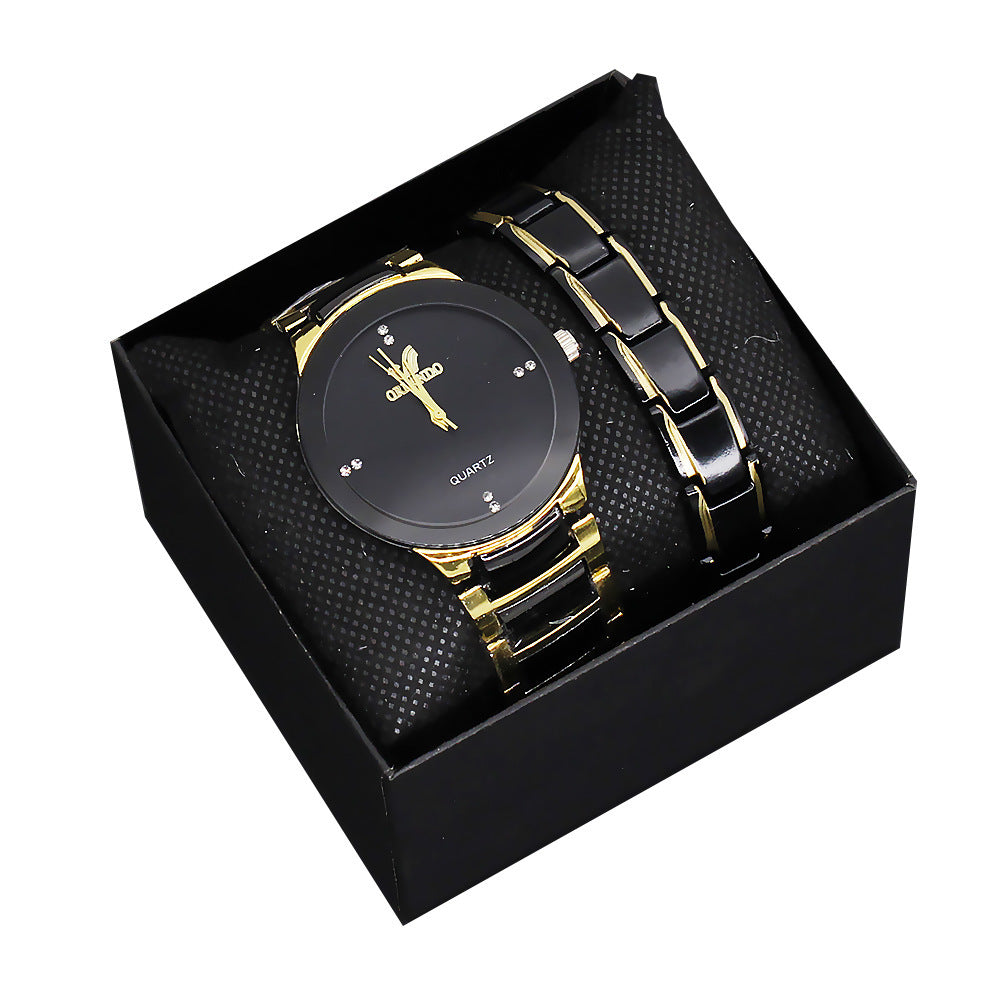 Quartz Couple Watch Steel Band Suit