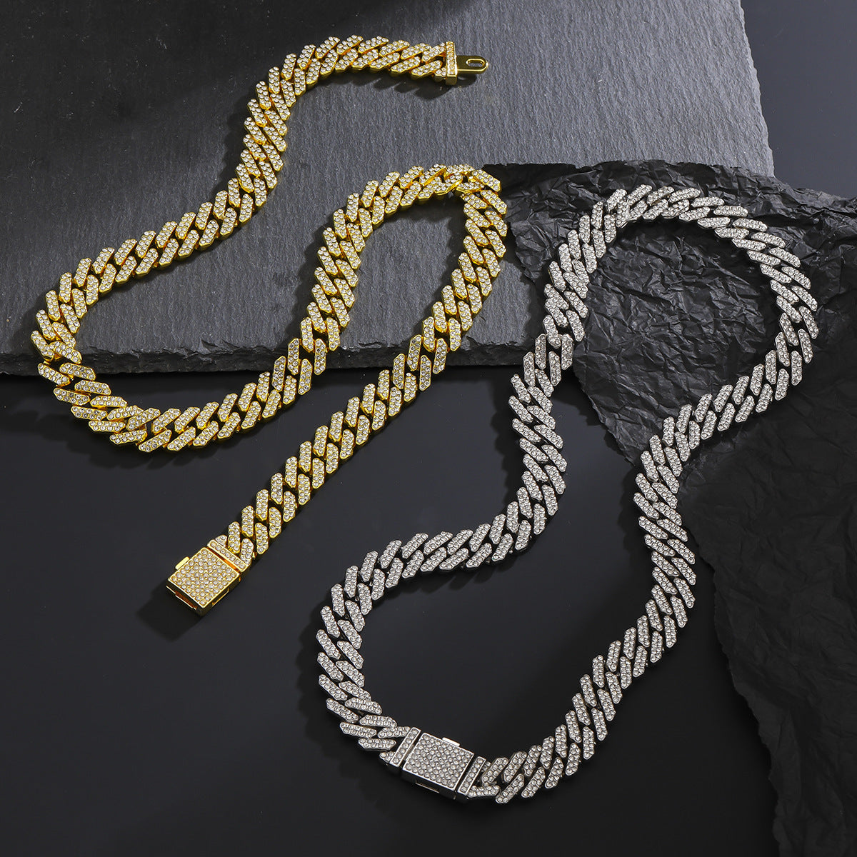 Diamond-shaped Cuban Men's Necklace