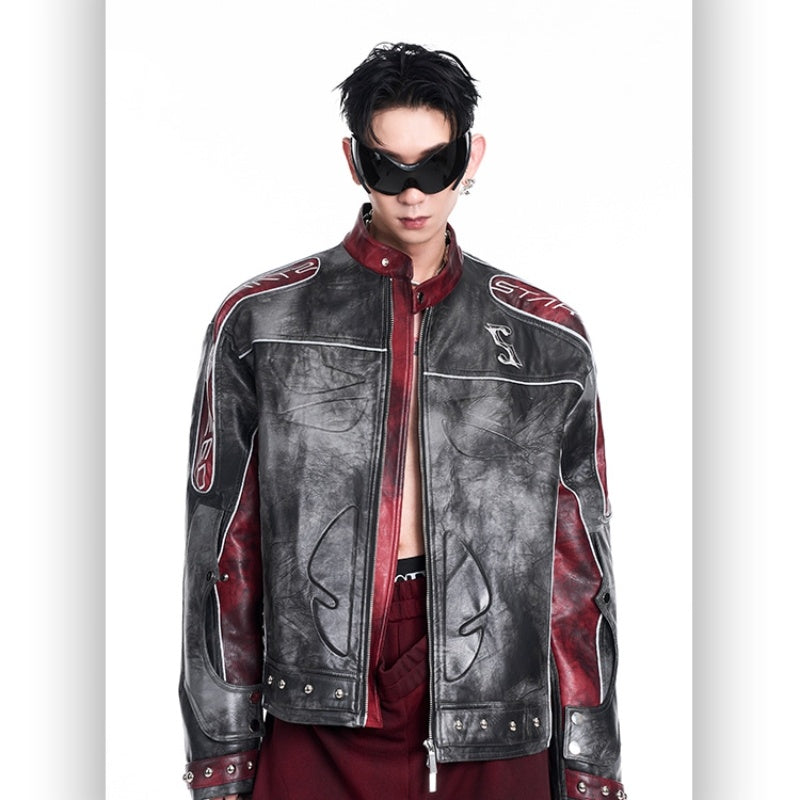 Niche Motorcycle Clothing Coat Men's Winter Leather Coat