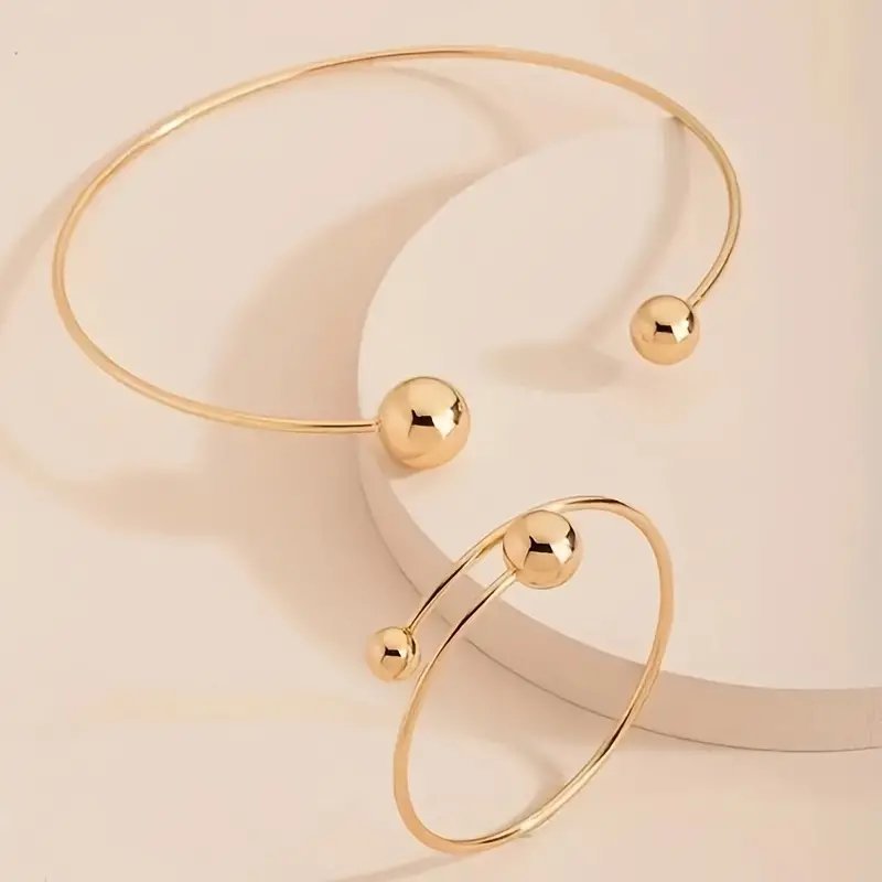 Gorgeous Golden Ball Bracelet Set -  A Touch Of Elegance