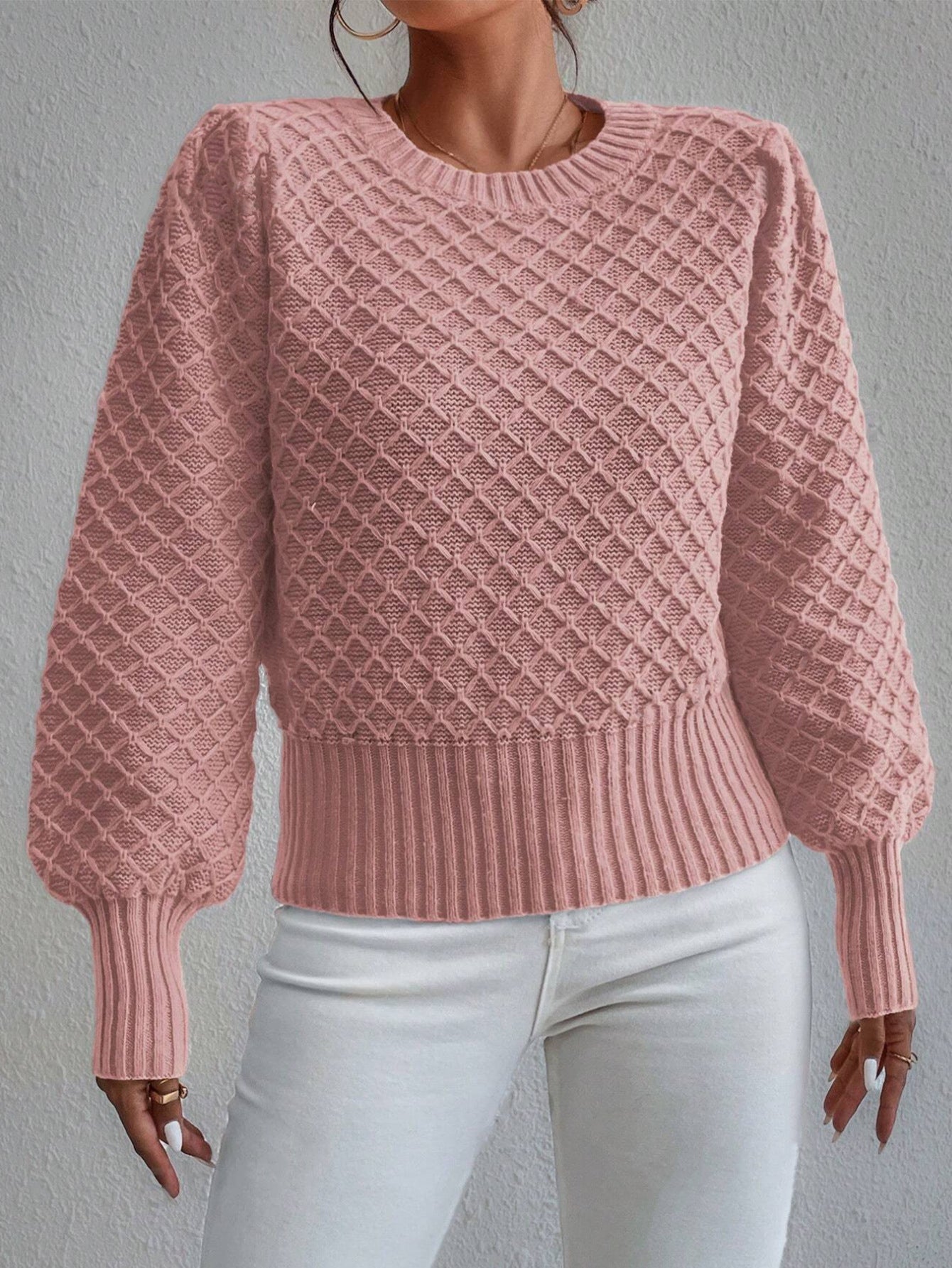 Round Neck Pullover Long Sleeve Sweater