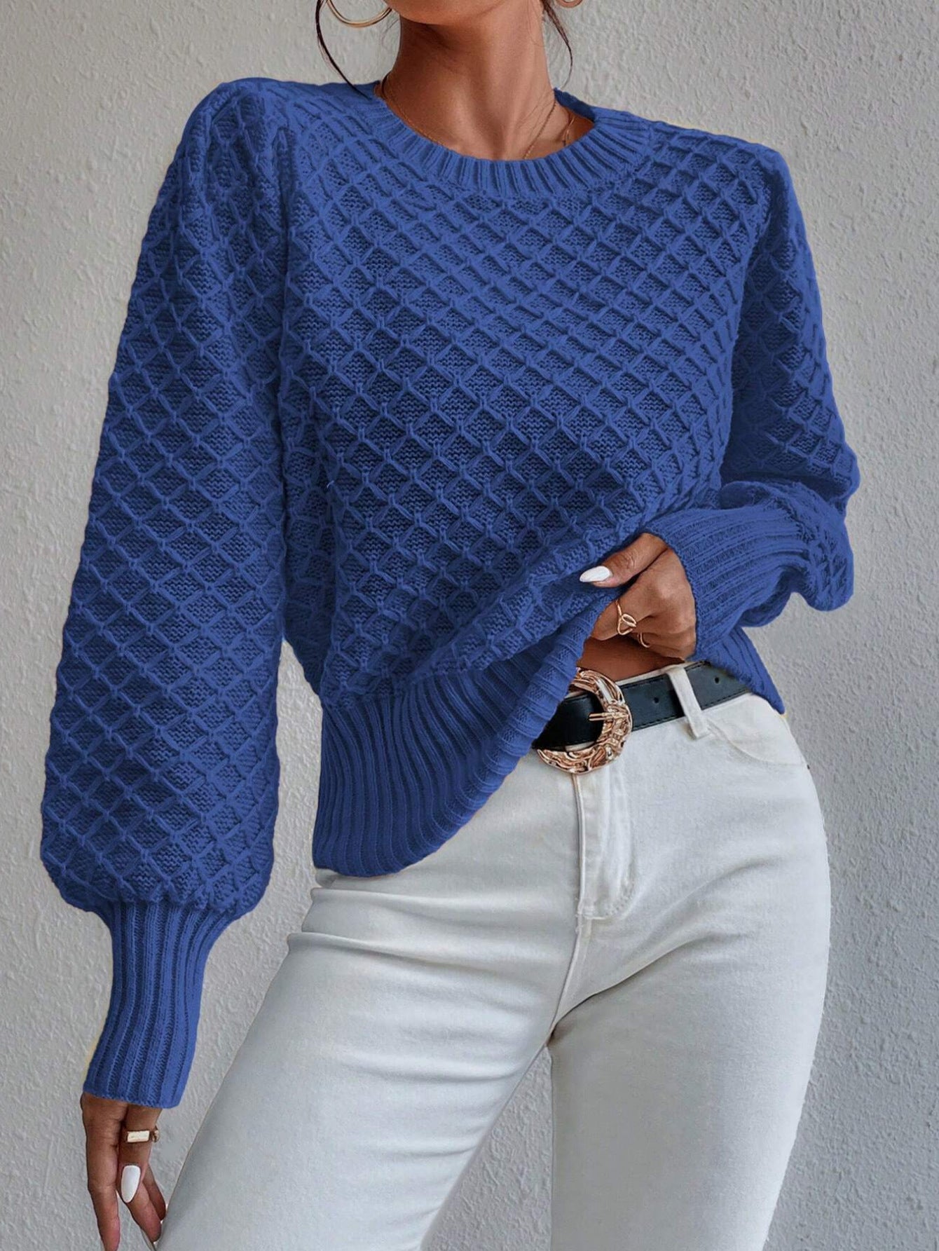 Round Neck Pullover Long Sleeve Sweater