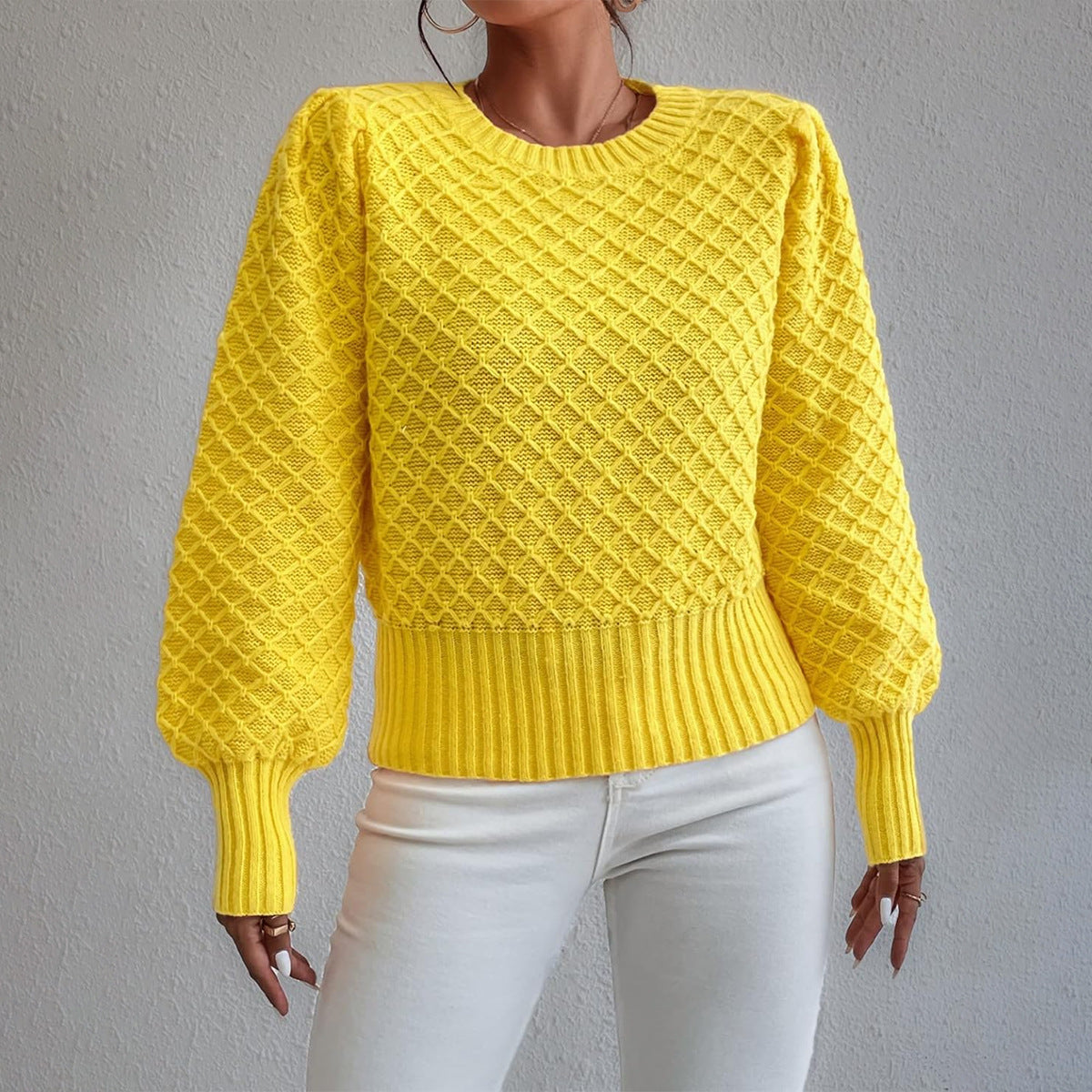 Round Neck Pullover Long Sleeve Sweater