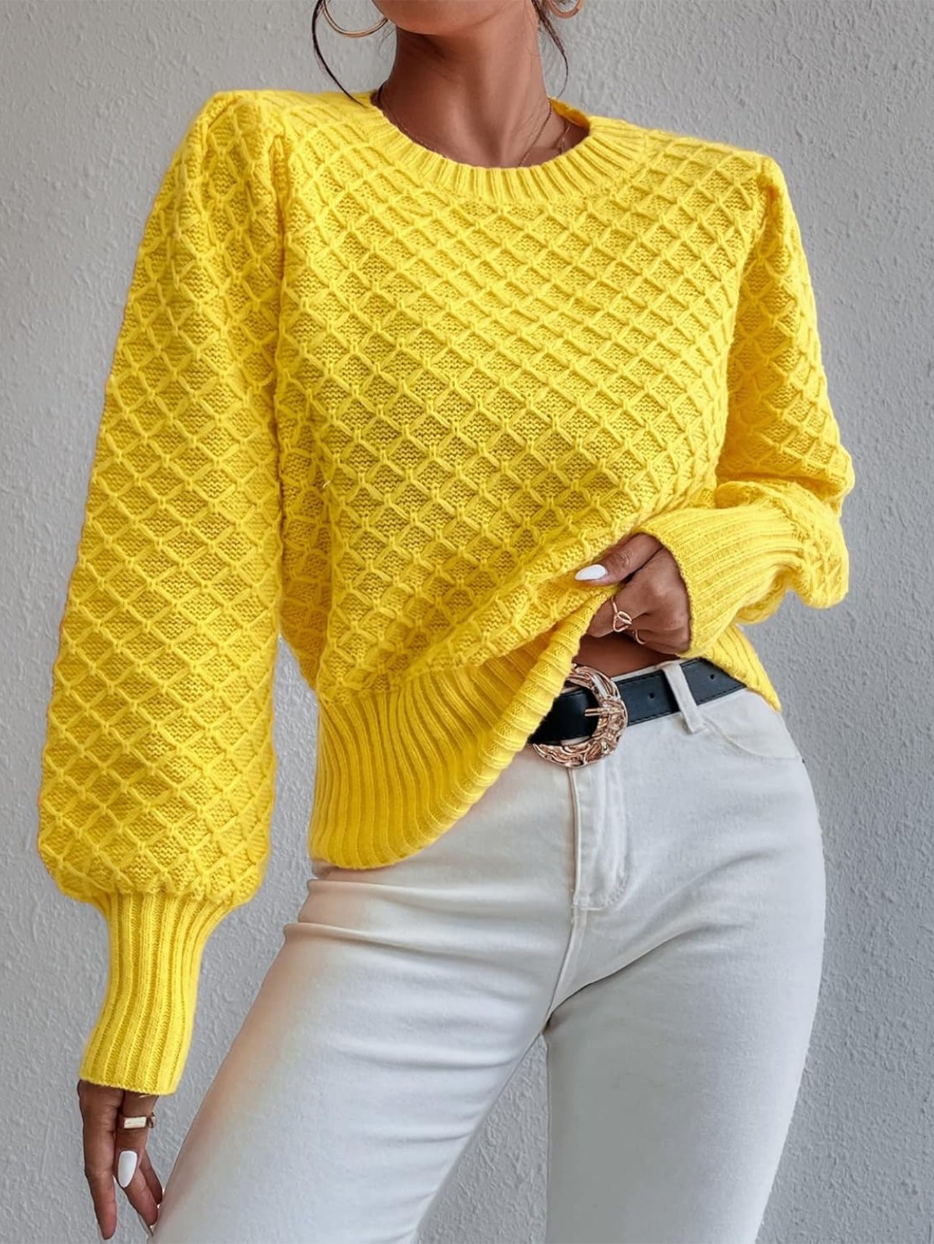 Round Neck Pullover Long Sleeve Sweater