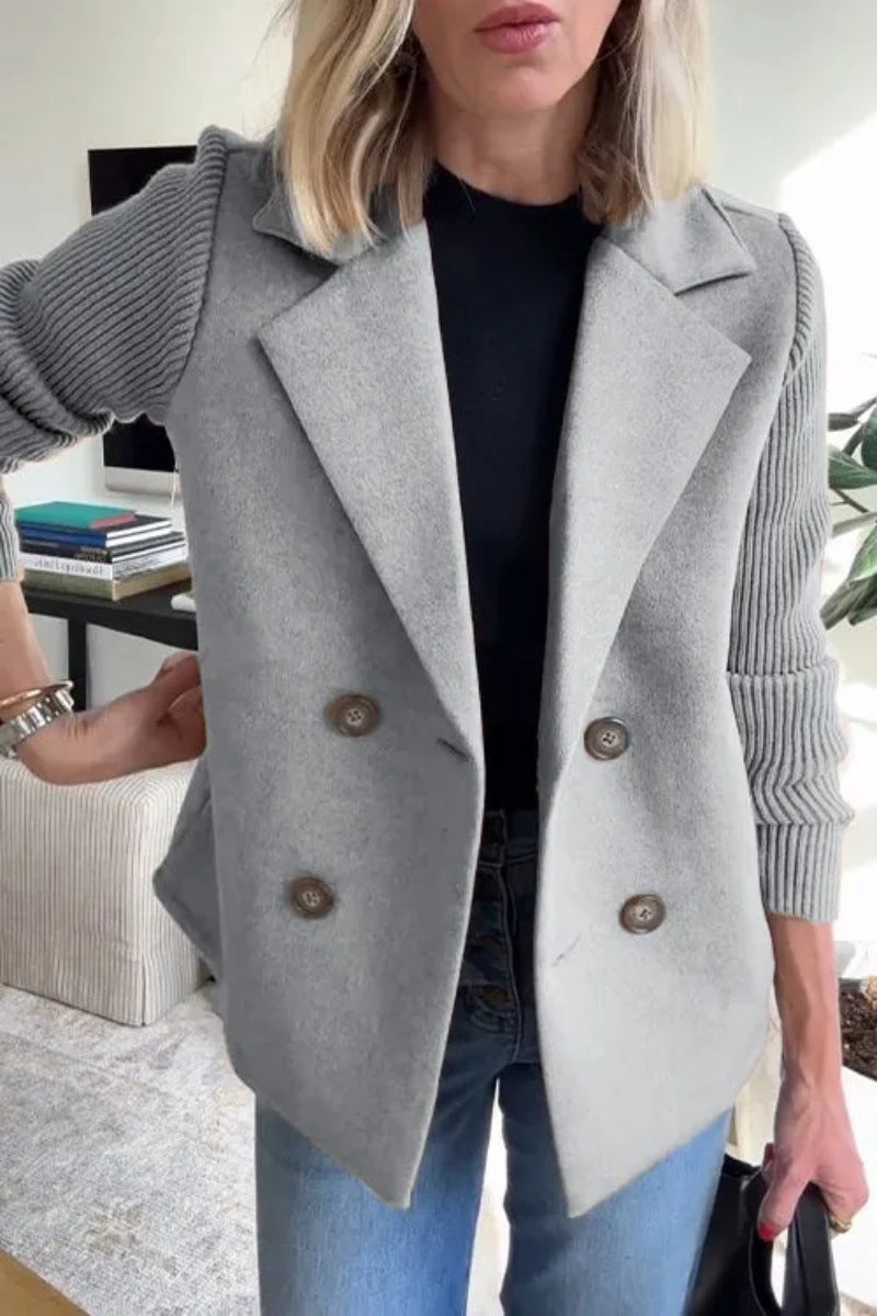 Women's Suit Collar Casual Top Woolen Coat