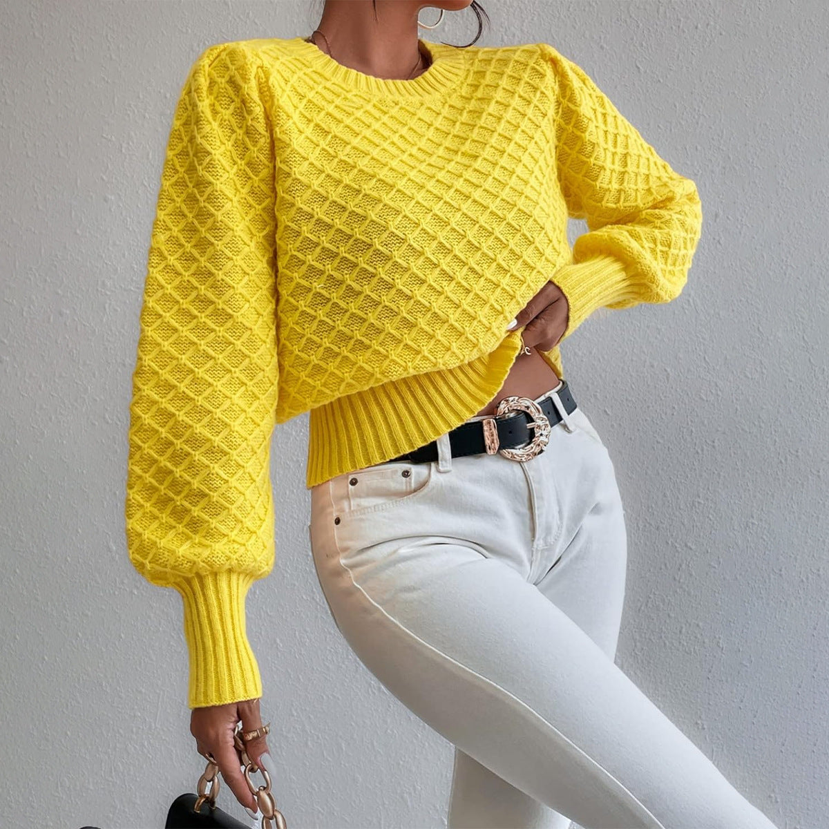 Round Neck Pullover Long Sleeve Sweater