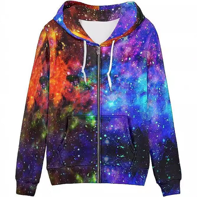 New Men's And Women's Hoodies 3D Painted Printed Zipper Shirt Top