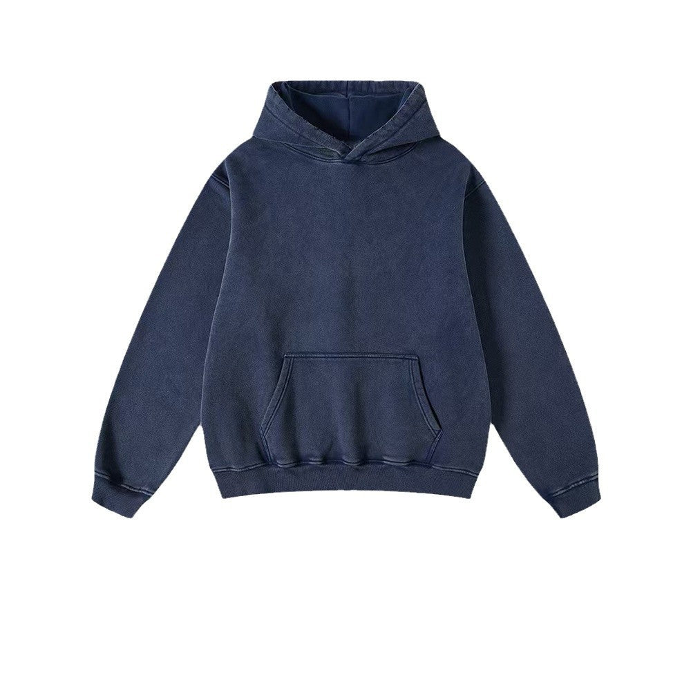 Heavy Fleece-lined Thickened Retro Washed Sweater