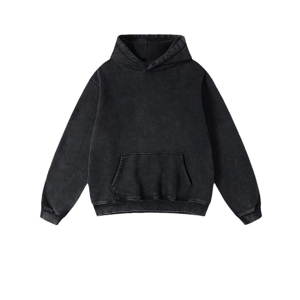 Heavy Fleece-lined Thickened Retro Washed Sweater