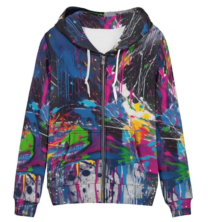 New Men's And Women's Hoodies 3D Painted Printed Zipper Shirt Top